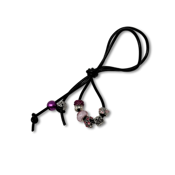 Loc Tie - Raspberry Crystals