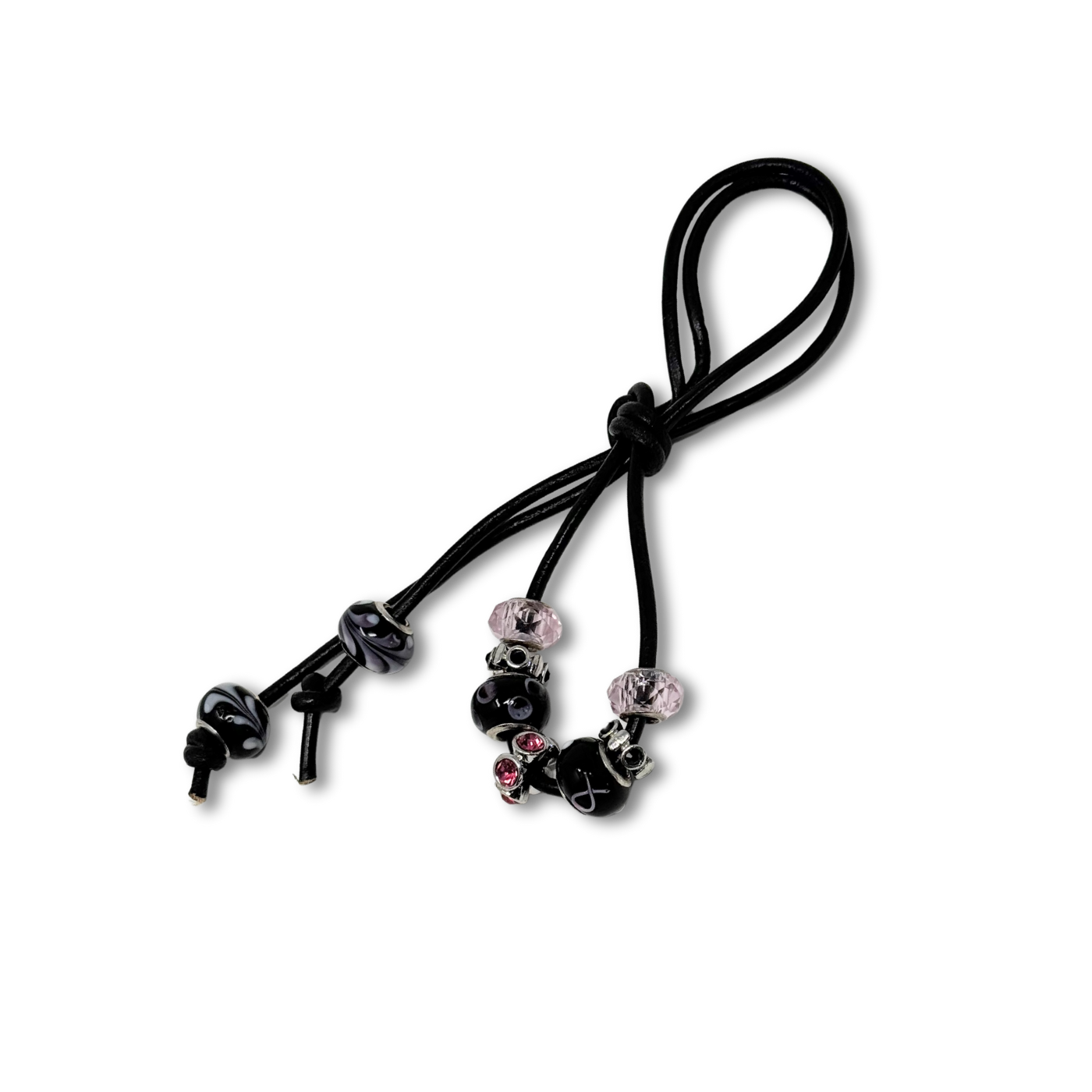 Loc Tie -Black & Pink Ribbon
