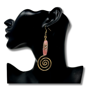 Ear Abstract - Pink Aztec Swirl
